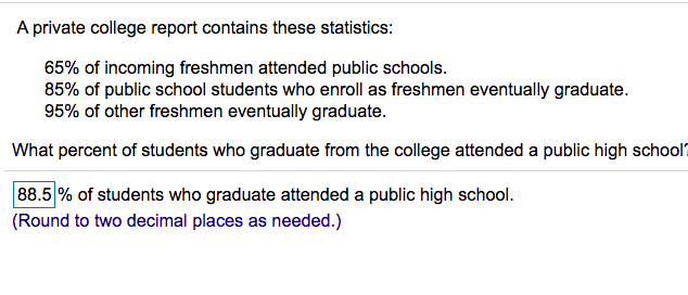 Solved A private college report contains these statistics: | Chegg.com