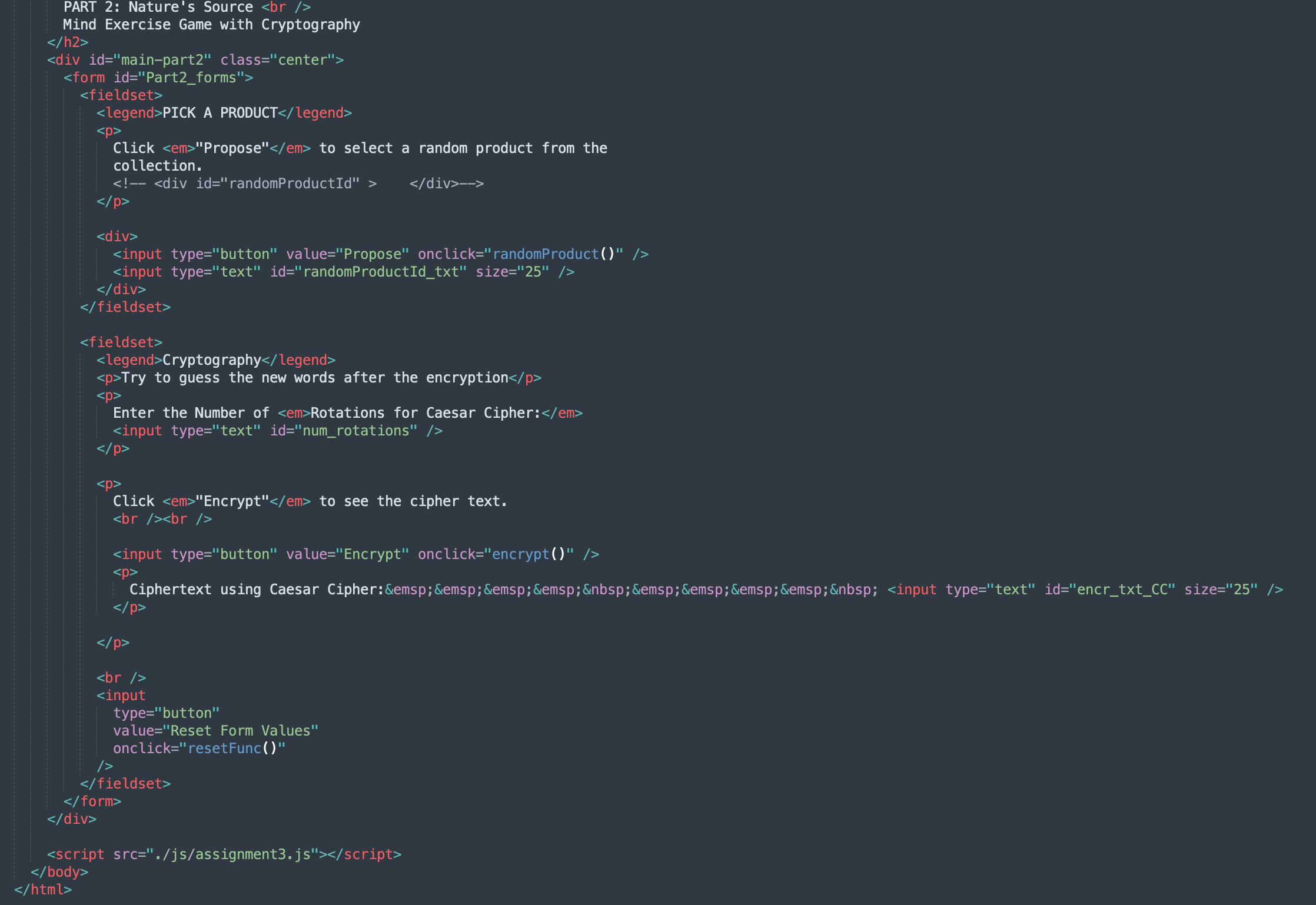 Solved change the code in the js file : Instruction for the | Chegg.com