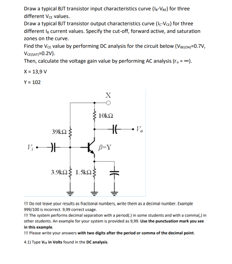 Solved 4.2) 4.2) Type the voltage gain found in the AC | Chegg.com