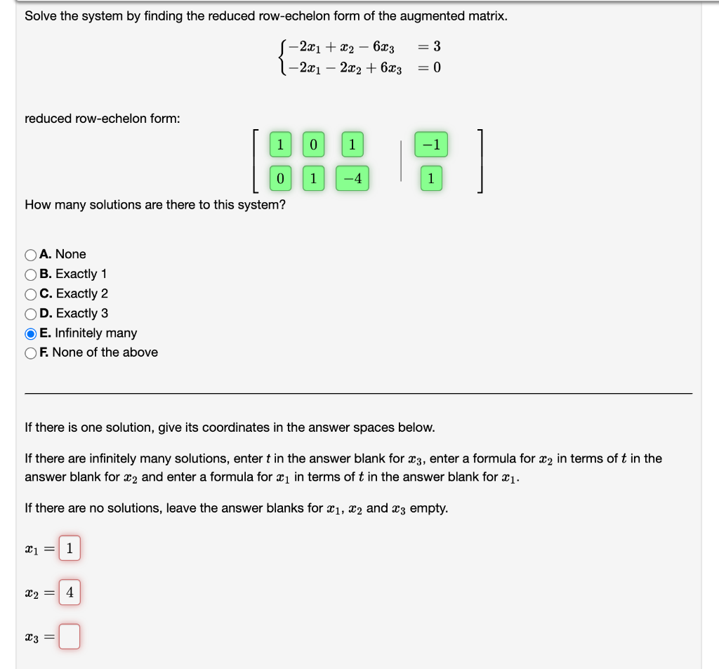 Solved Solve The System By Finding The Reduced Row-echelon | Chegg.com