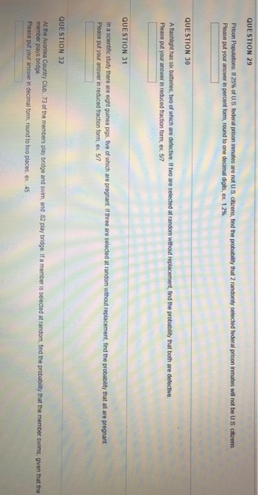 Solved QUESTION 29 QUESTION 30 QUESTION 31 In a QUESTION 32 | Chegg.com