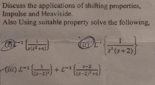 Solved Discuss the applications of shifting properties, | Chegg.com