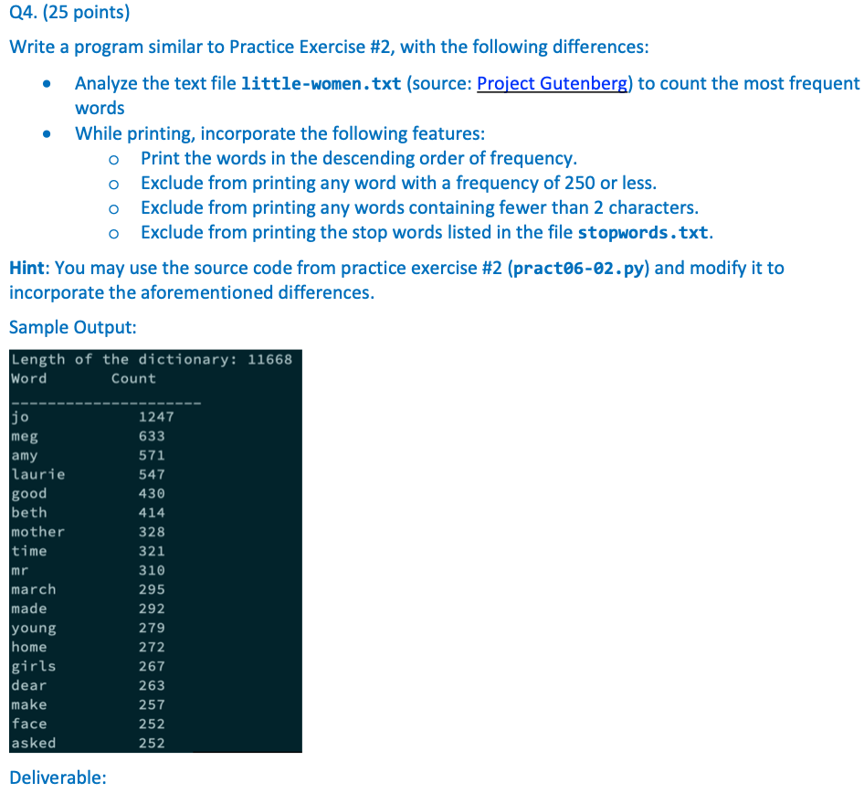 Solved Q4. (25 points) Write a program similar to Practice | Chegg.com