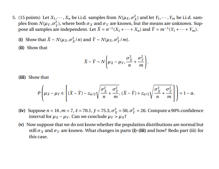 Solved 5 15 Points Let X1 Be I I D Samples Fr Chegg Com