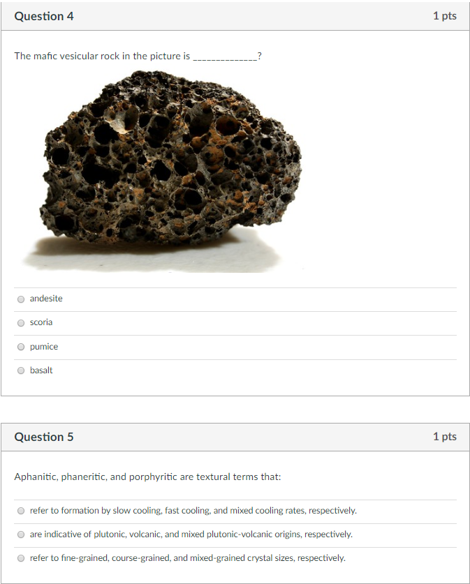 Solved Question 1 1 Pts Most Igneous Rocks Are Classified | Chegg.com