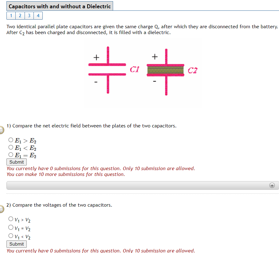 Solved Capacitors with and without a Dielectric Two