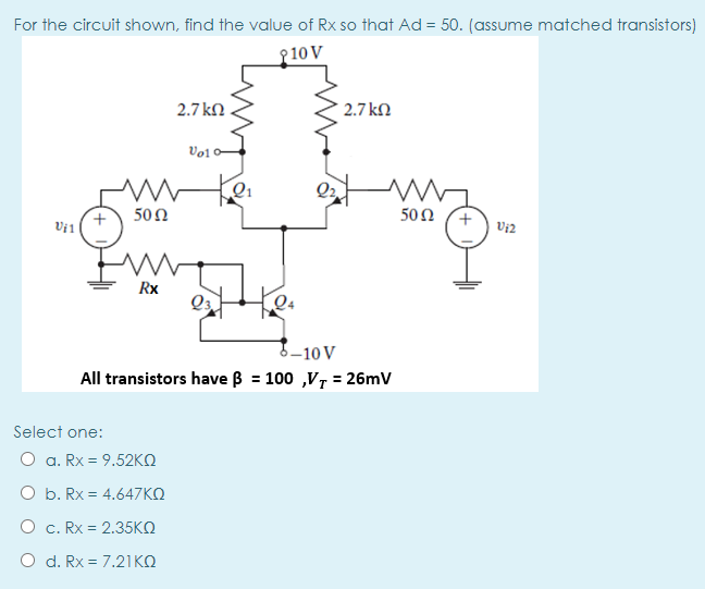 Solved For The Circuit Shown Find The Value Of Rx So Tha Chegg Com