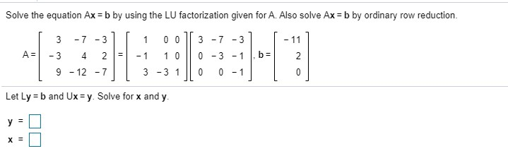 Solved Find an LU factorization of the matrix A (with L unit | Chegg.com