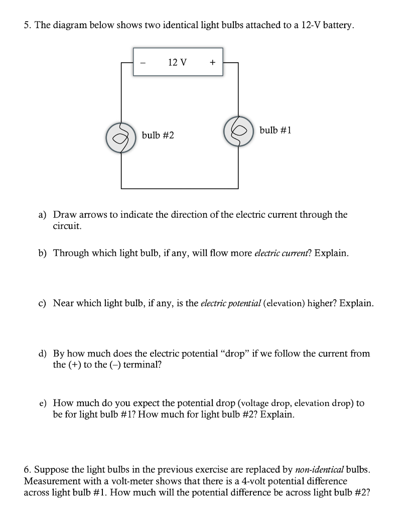 Solved The diagram below shows two identical light bulbs | Chegg.com