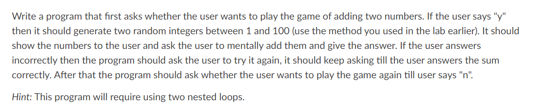 Solved Write a program that first asks whether the user | Chegg.com