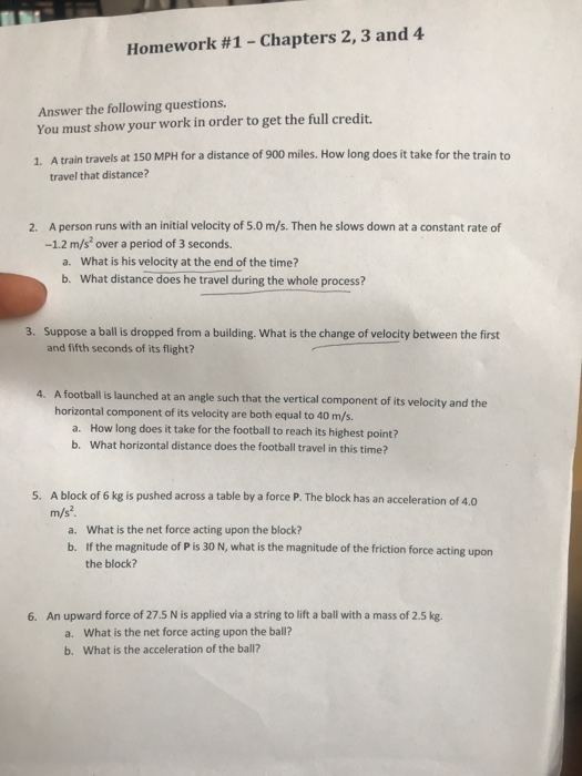 Solved Homework #1-Chapters 2, 3 and 4 Answer the following | Chegg.com