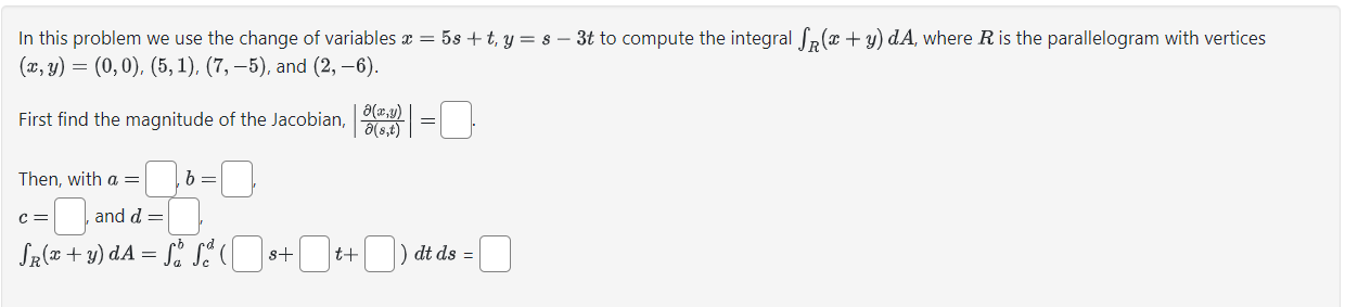 Solved In This Problem We Use The Change Of Variables | Chegg.com