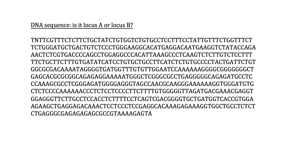 DNA Sequence: Is It Locus A Or Locus B? | Chegg.com