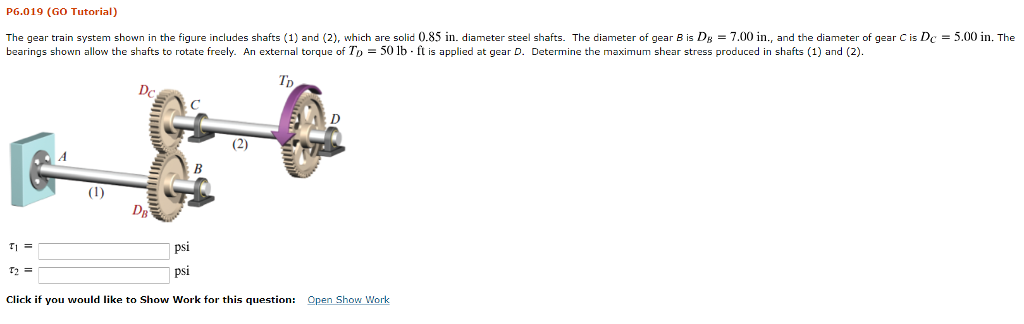 Solved P6.019 (GO Tutorial) The gear train system shown in | Chegg.com