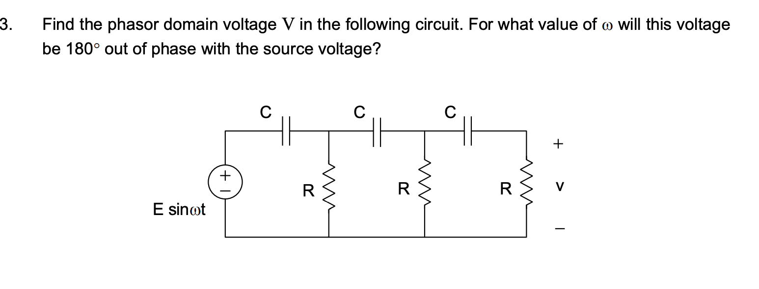 Solved Find the phasor domain voltage V in the following | Chegg.com