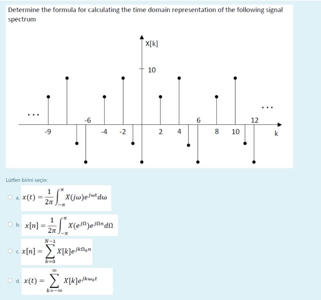 Solved Determine the formula for calculating the time domain | Chegg.com