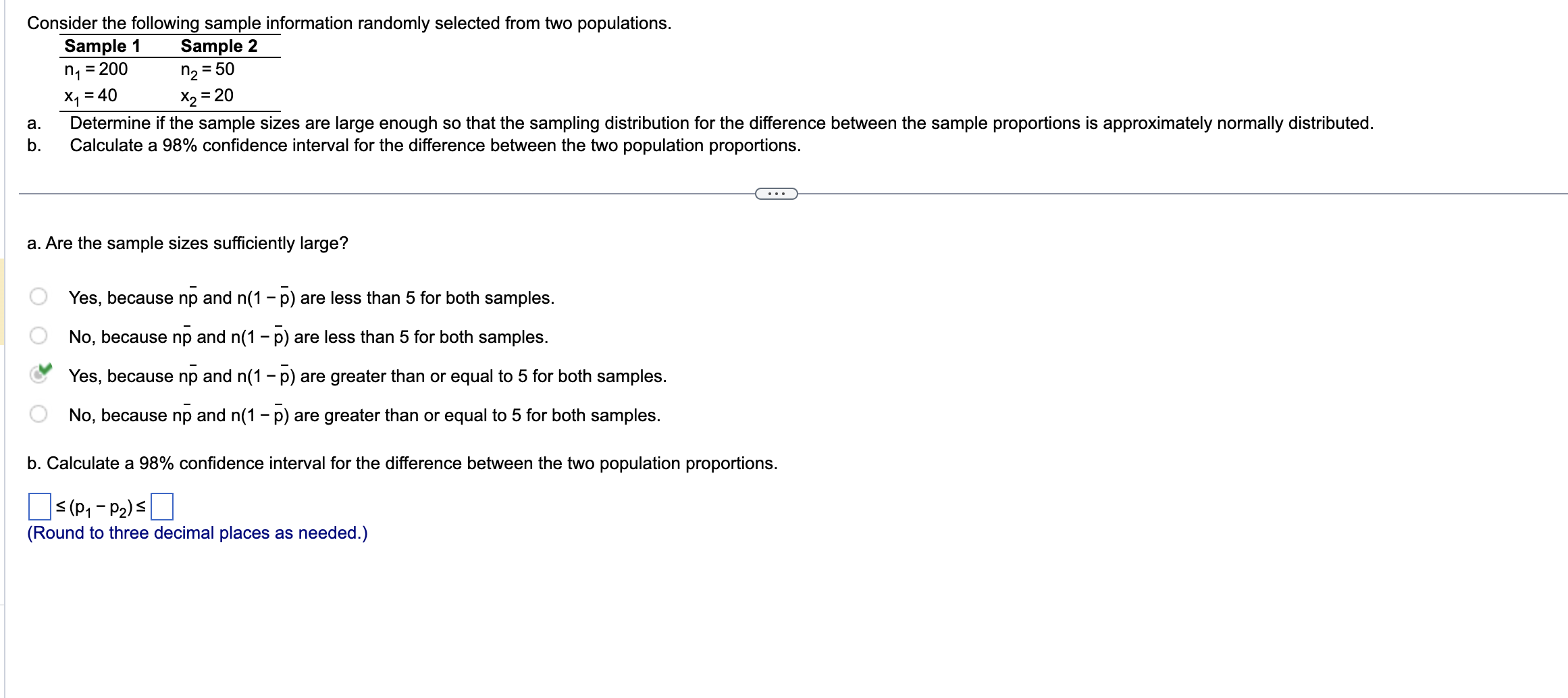 Solved Consider the following sample information randomly | Chegg.com