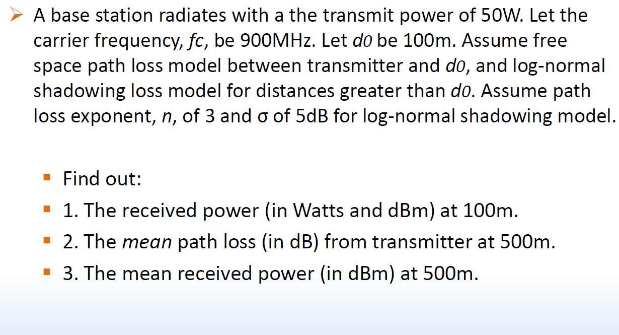 Solved > A base station radiates with a the transmit power | Chegg.com
