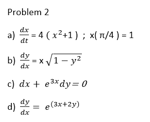 Solved Solve each differential equation using separation of | Chegg.com