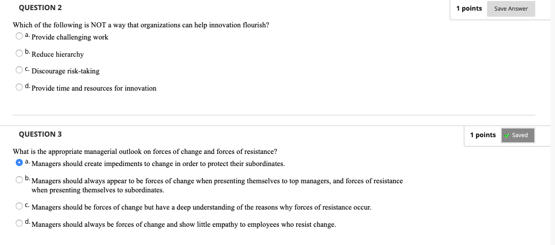 Solved 1 points Save Answer QUESTION 2 Which of the | Chegg.com