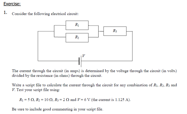 Solved Exercise: 1. Consider the following electrical | Chegg.com