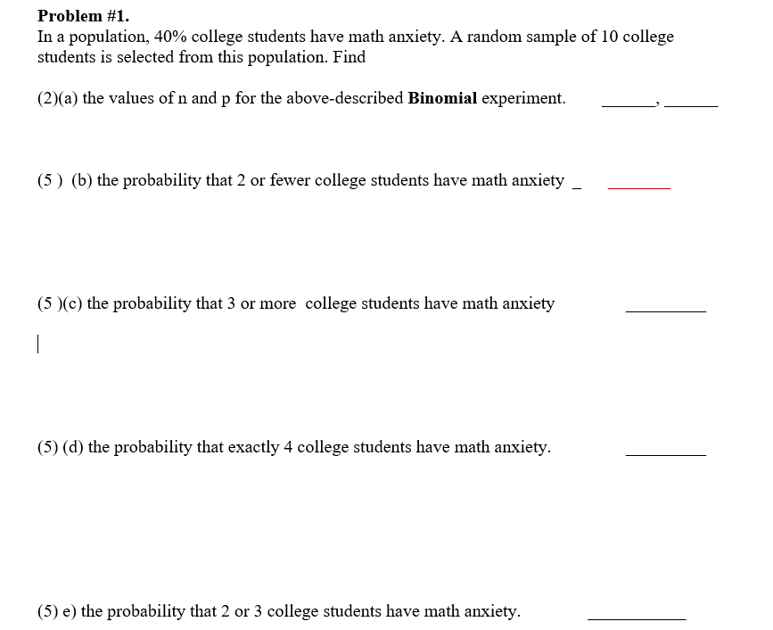 Solved Problem \#1. In a population, 40% college students | Chegg.com