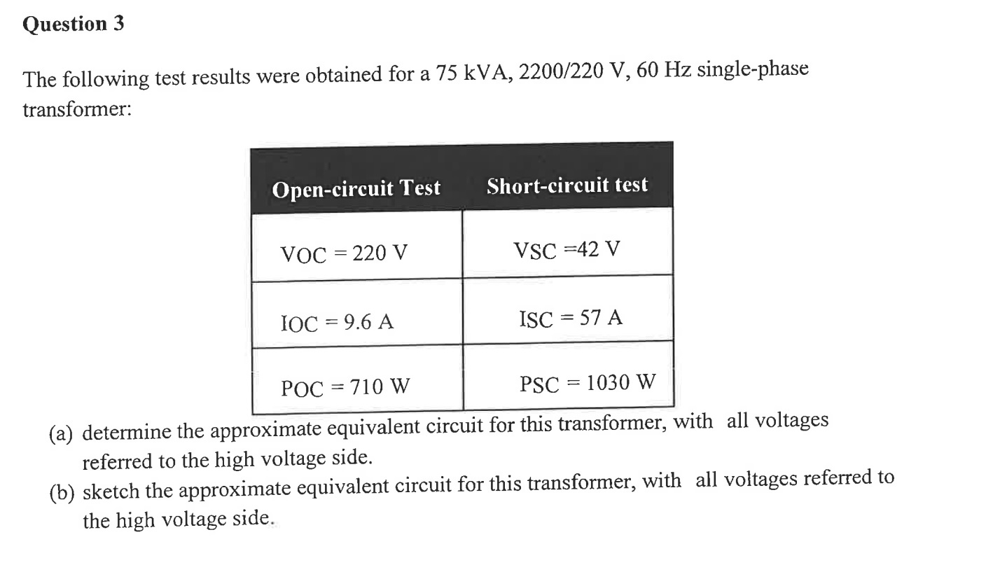 Solved Question 3 The following test results were obtained | Chegg.com