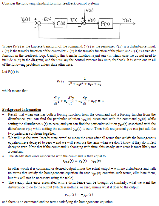 Solved Consider The Following Standard Form For Feedback 