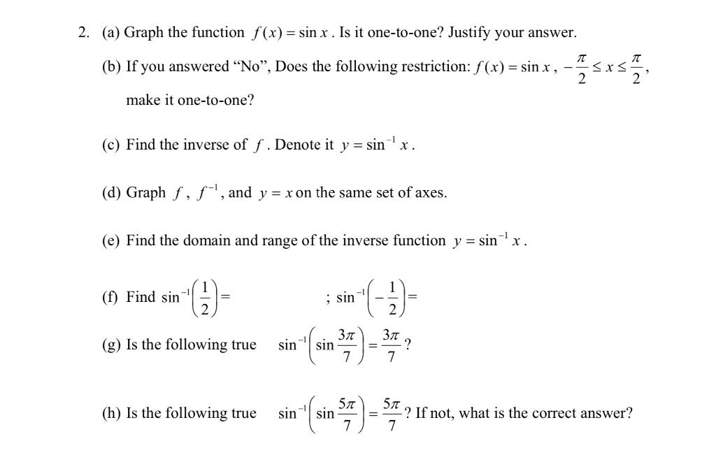 2 A Graph The Function F X Sin X Is It Chegg Com