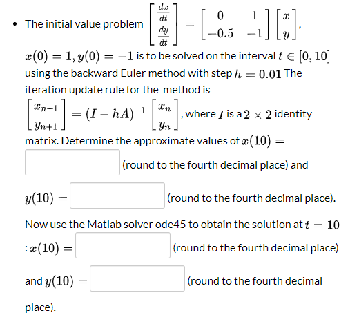 10 1 2 The Initial Value Problem 0 5 1 G Chegg Com