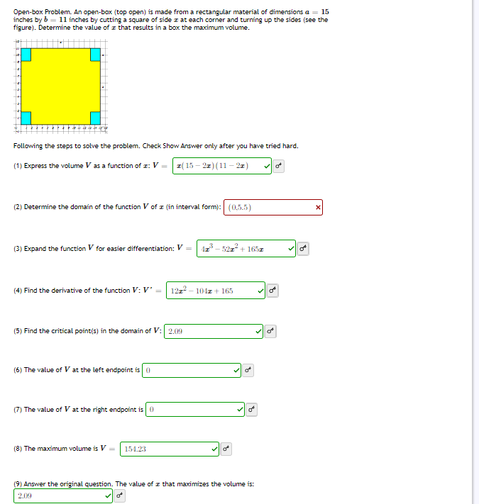 Solved Openbox Problem. An openbox (top open) is made from