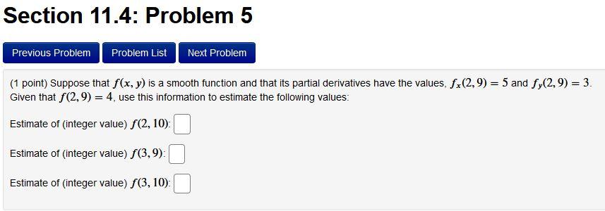 Solved Section 11.4: Problem 5 Previous Problem Problem List | Chegg.com