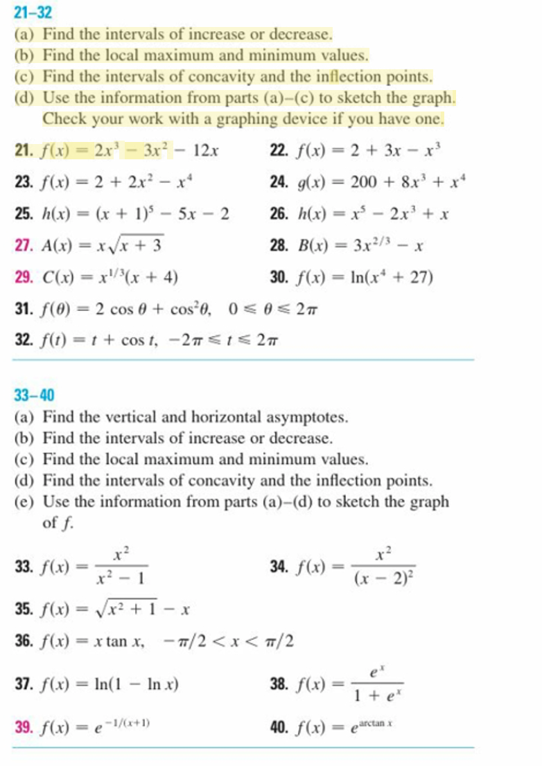 Solved 21-32 (a) Find the intervals of increase or decrease. | Chegg.com
