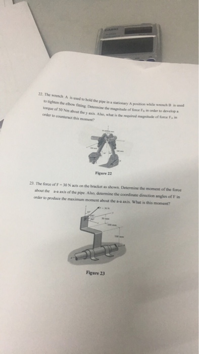 Solved The Force Of F-30 N Acts On The Bracket As Shown, | Chegg.com