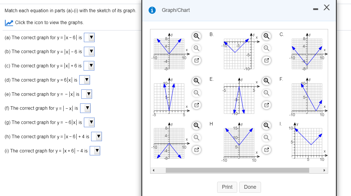 Solved Match Each Equation In Parts A I With The Sket Chegg Com