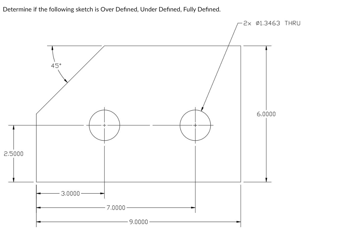 Solved Determine if the following sketch is Over Defined, | Chegg.com