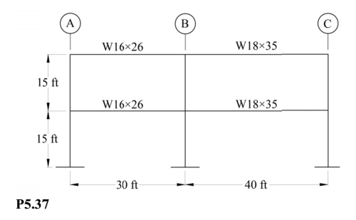 Solved A B W16x26 W18x35 15 ft W16X26 W18X35 I 15 ft 30 ft | Chegg.com