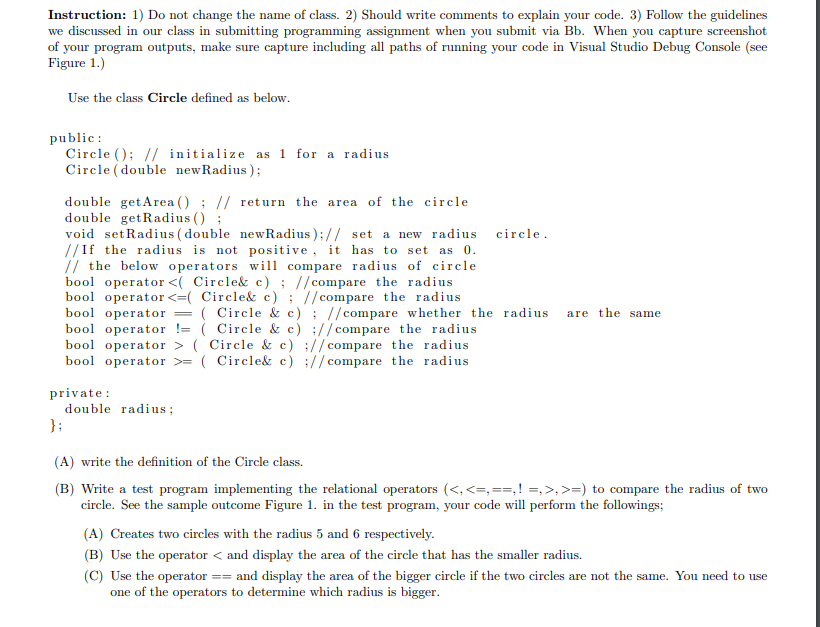 Solved Instruction: 1) Do not change the name of class. 2) | Chegg.com