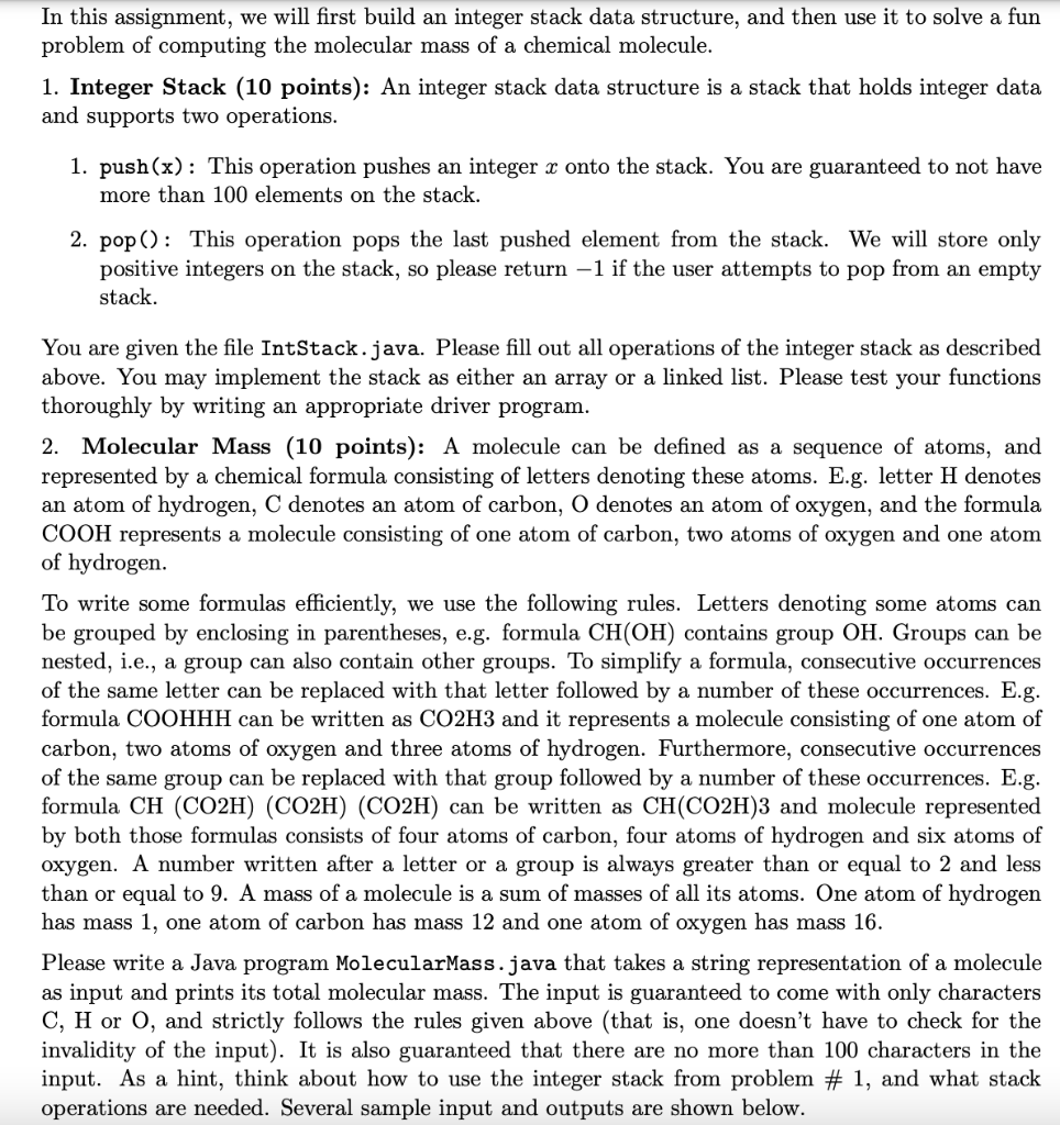 Solved In this assignment, we will first build an integer | Chegg.com