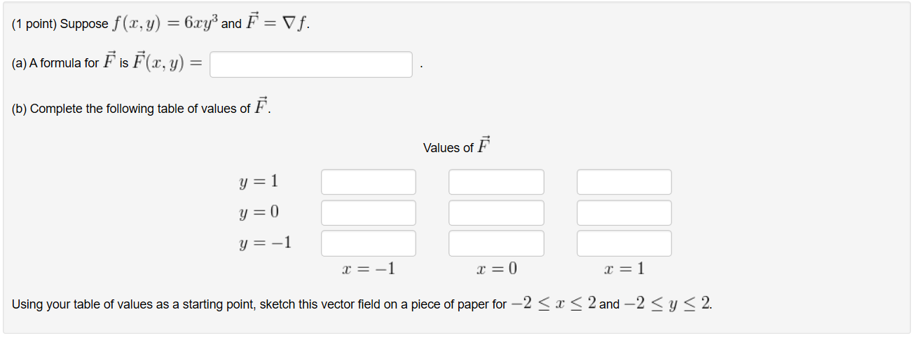 Solved |(1 Point) Suppose F(x, Y) F(x, Y) (a) A Formula For | Chegg.com