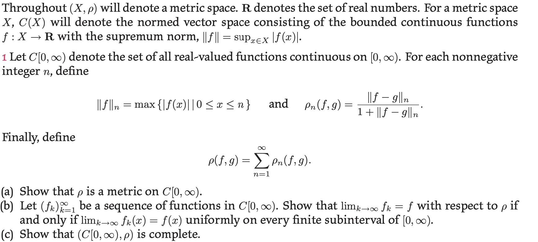 Throughout (X,ρ) will denote a metric space. R | Chegg.com