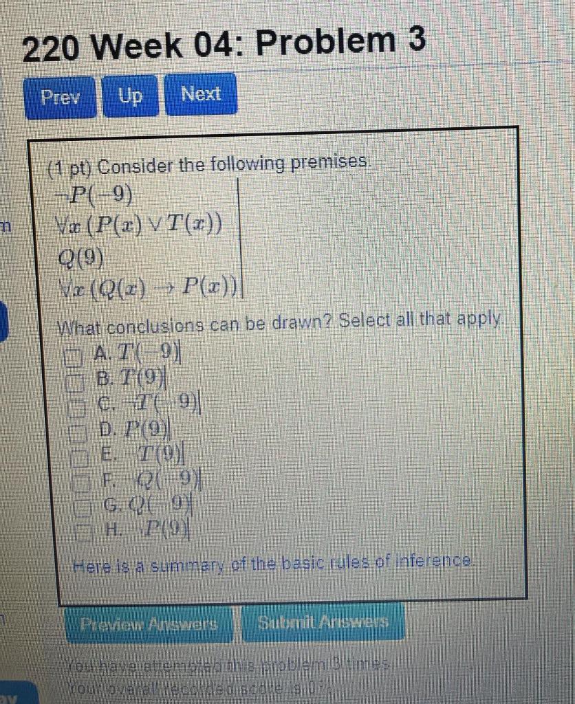 Solved 2 Week 04 Problem 3 Prev Up Next 1 Pt Conside Chegg Com