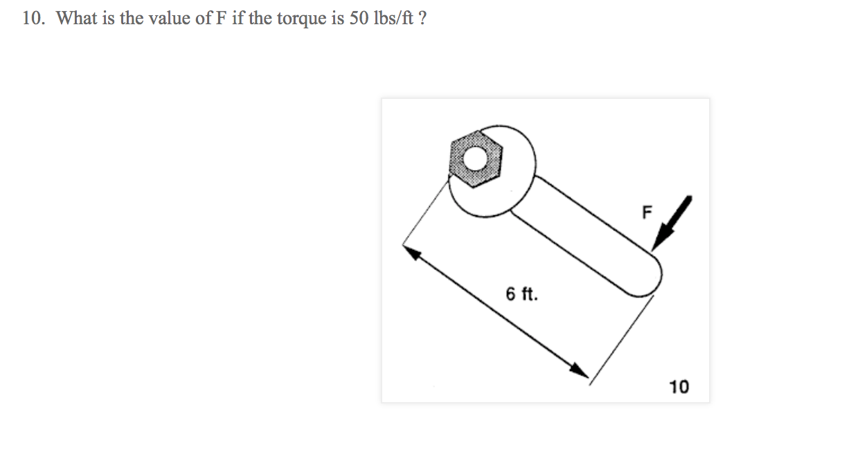 10 ft lbs torque