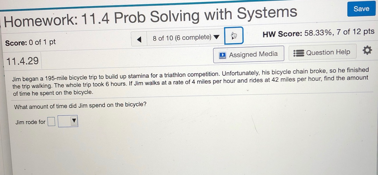Solved Save Homework: 11.4 Prob Solving with Systems 8 of 10 | Chegg.com