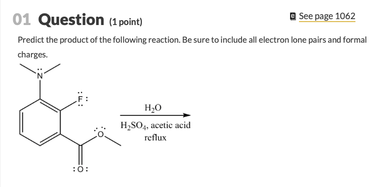 Solved 01 Question (1 point) a See page 1062 Predict the | Chegg.com