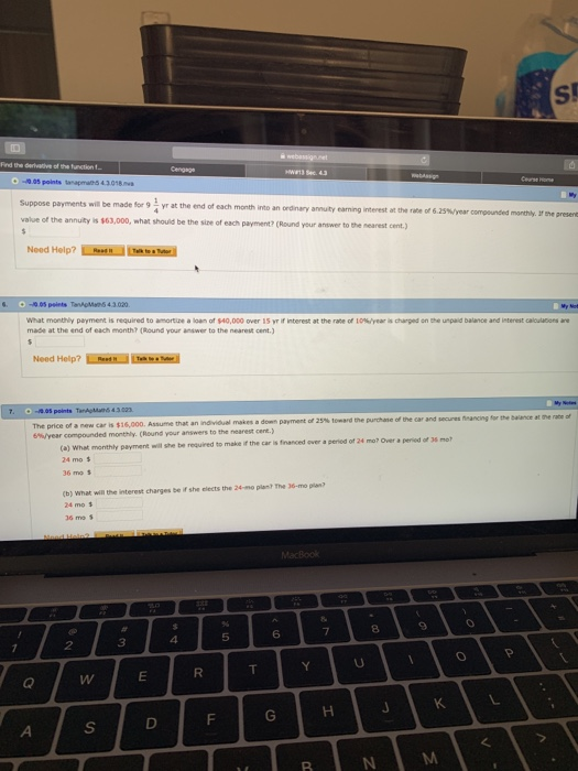 Solved of the function t 0.05 points 13.018 Suppose value of | Chegg.com
