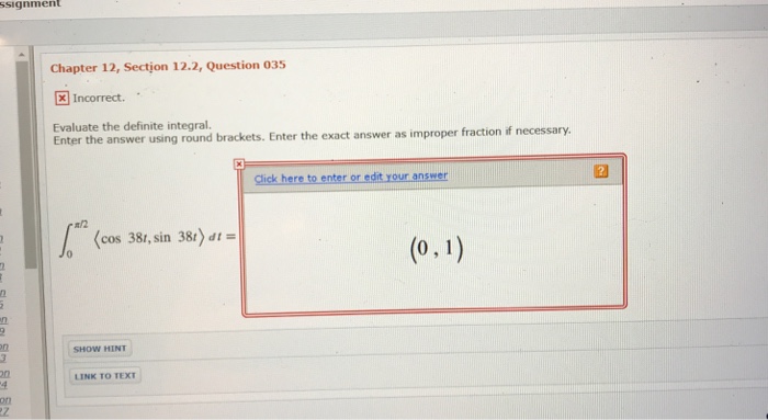 Solved ssignment Chapter 12, Section 12.2, Question 035 | Chegg.com