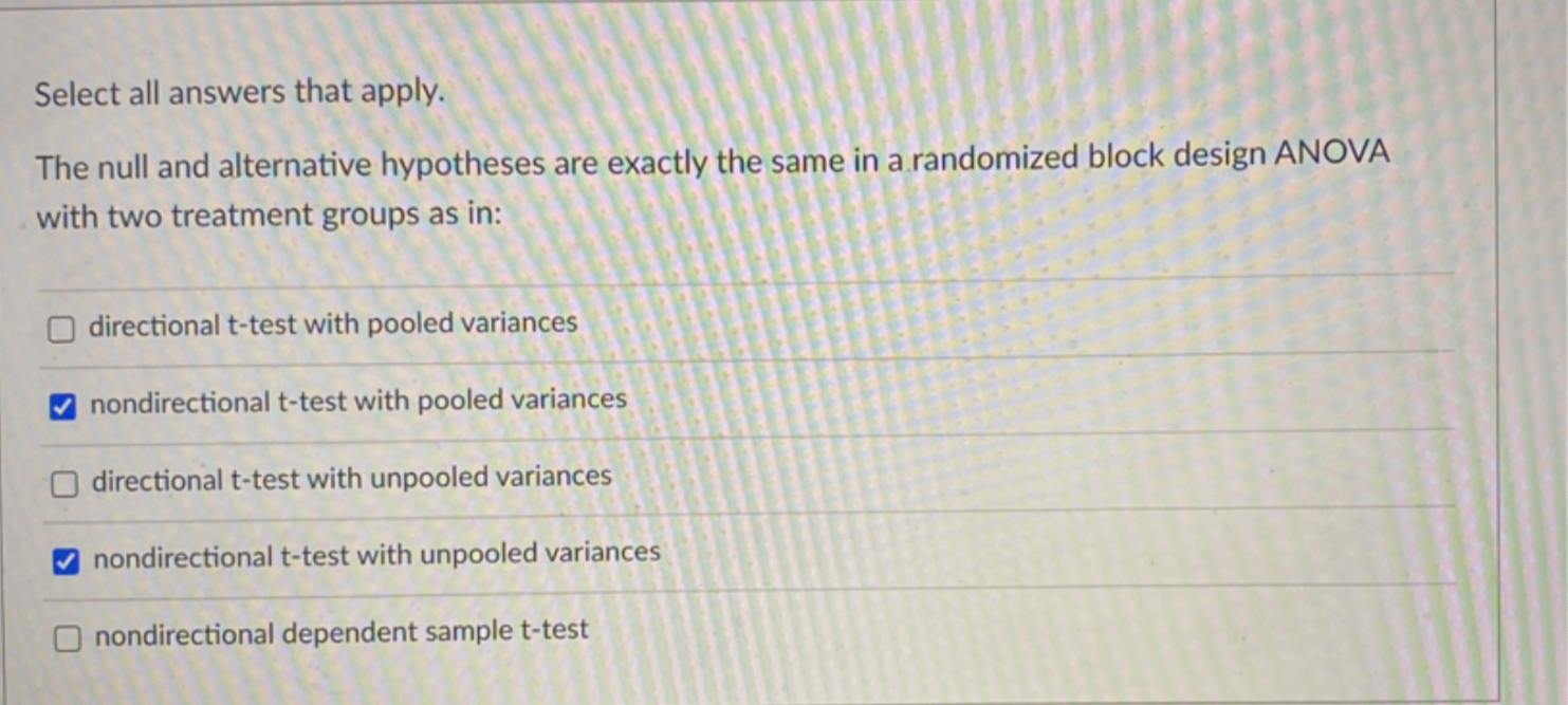 Solved Select all answers that apply. The null and | Chegg.com