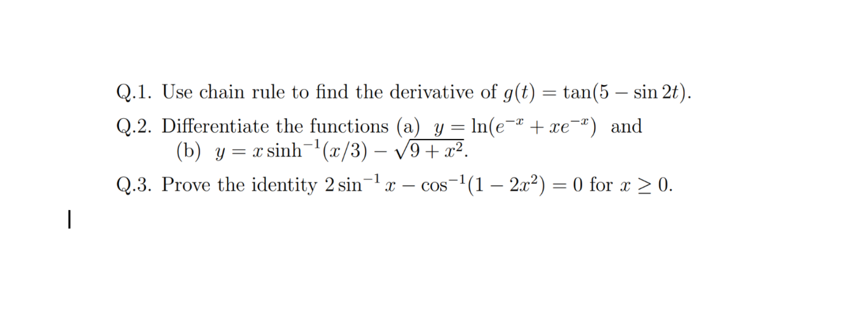 Solved Q.1. Use chain rule to find the derivative of | Chegg.com