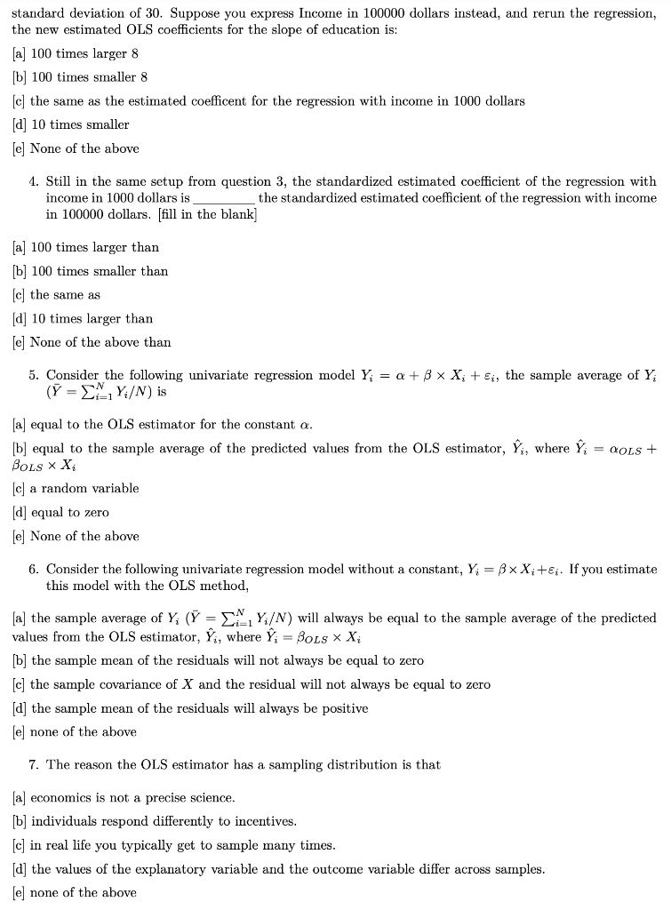 Solved 8 the conditional expectation function e y x a chegg